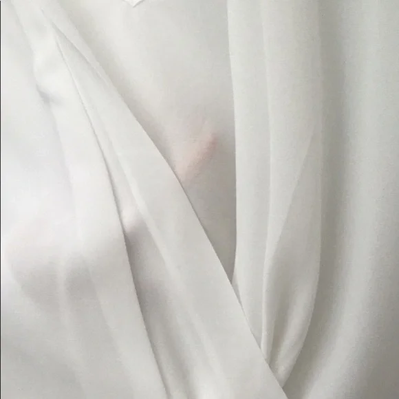 Naked Zebra Boho Chic Surplice Draped Chiffon Long Sleeve Blouse - Picture 8 of 9